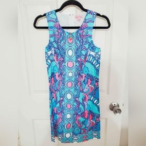 Lilly Pulitzer Size 0 Blue and Pink Fish Shift Dress